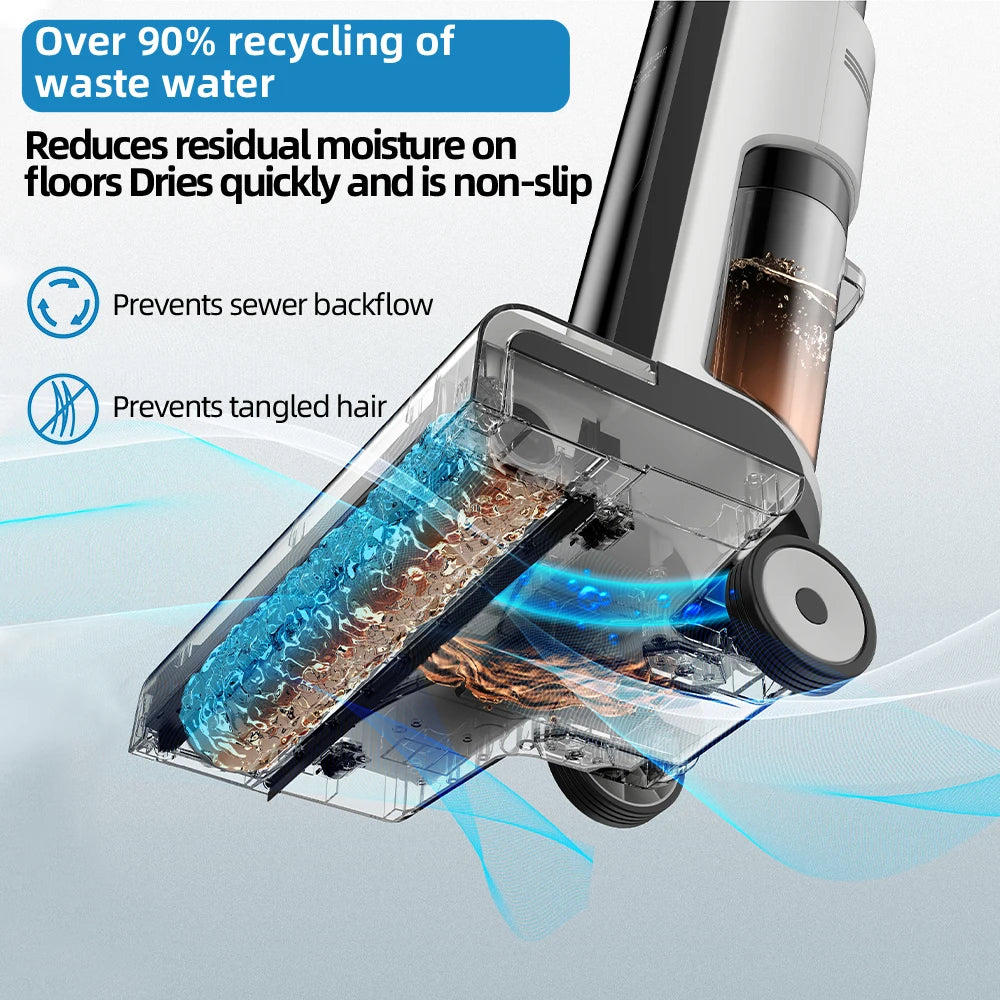 Redkey W12 SE Cordless Wet Dry Vacuum Cleaner Multi-Surface Smart Floor Washer Mop Self-Cleaning 45min Runtime Pet-friendly