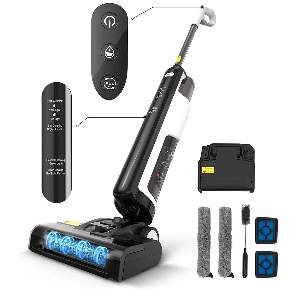 Redkey W12 SE Cordless Wet Dry Vacuum Cleaner Multi-Surface Smart Floor Washer Mop Self-Cleaning 45min Runtime Pet-friendly