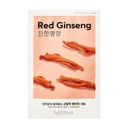 Missha Masque en tissu nourrissant au ginseng rouge, texture légère, 19 g